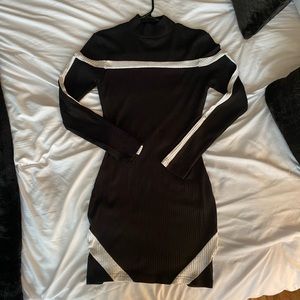 Black and white mini dress